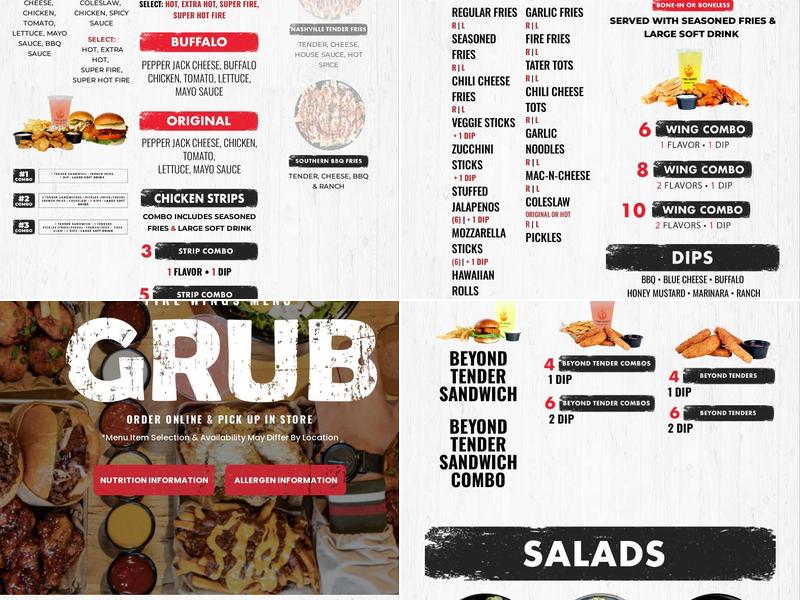 Fire Wings Davis Menu