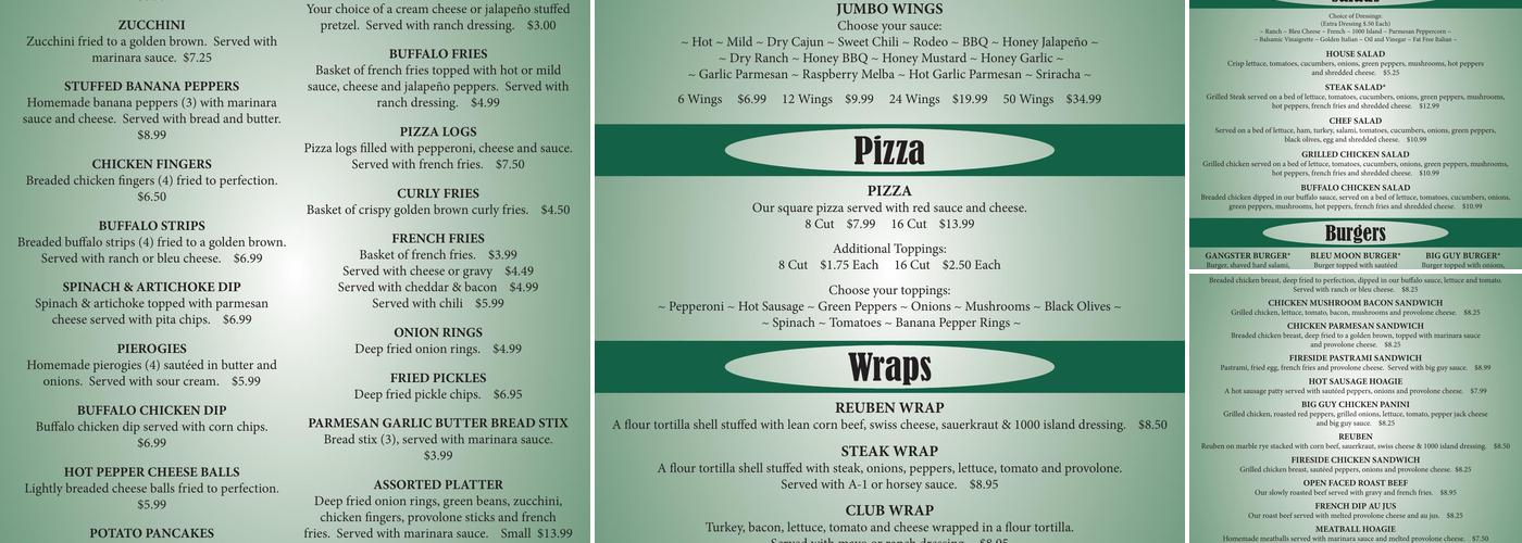 Fireside Inn Menu