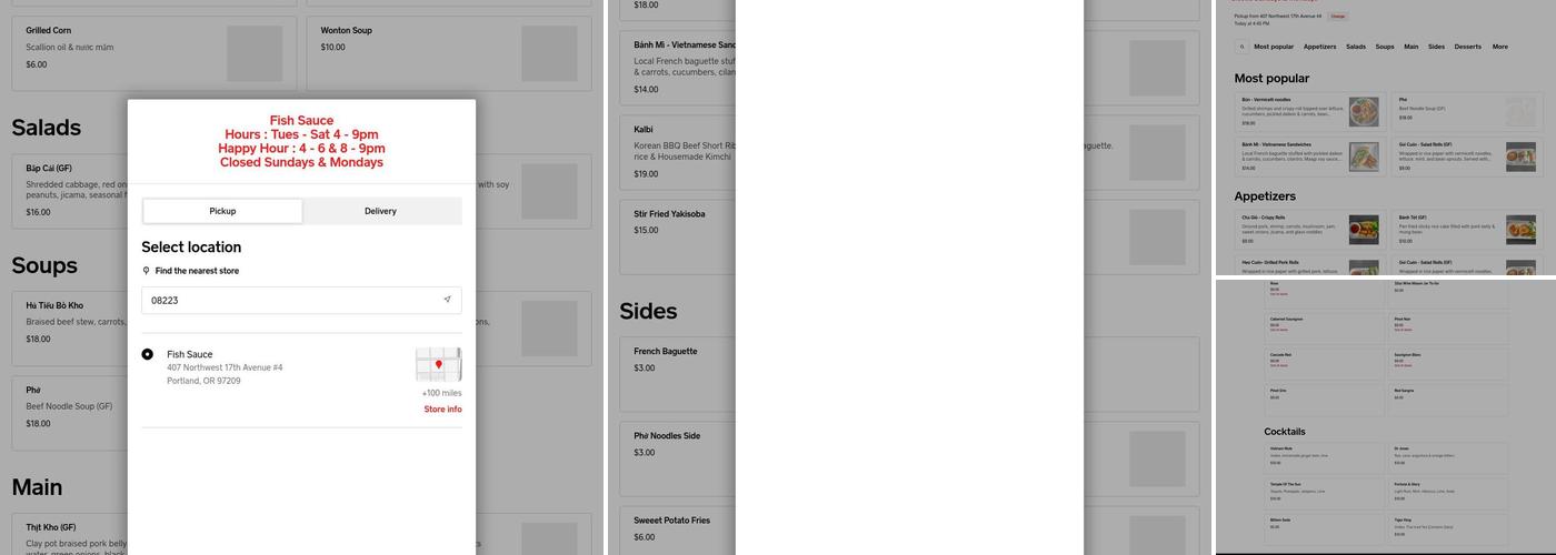 Fish Sauce Menu