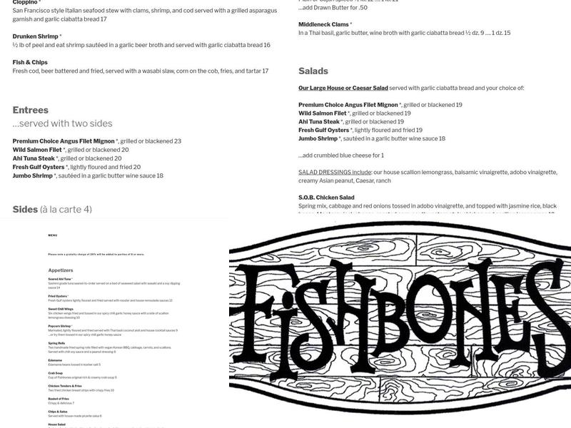 Fishbones Menu