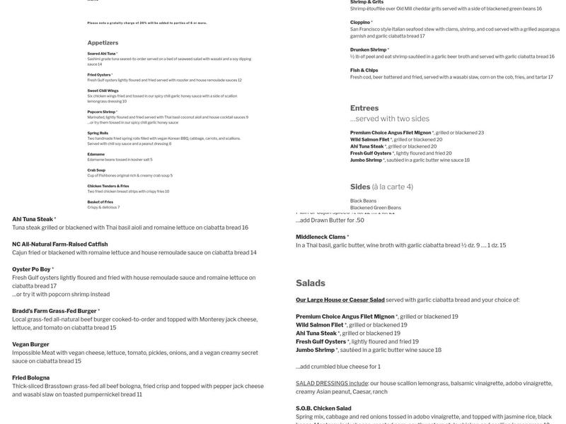 Fishbones Menu