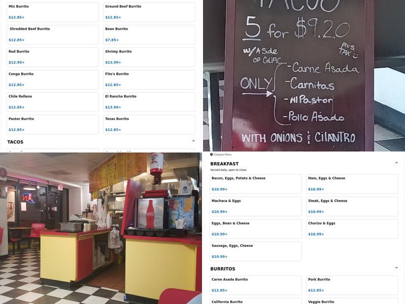 Fito's Taco Shop Menu