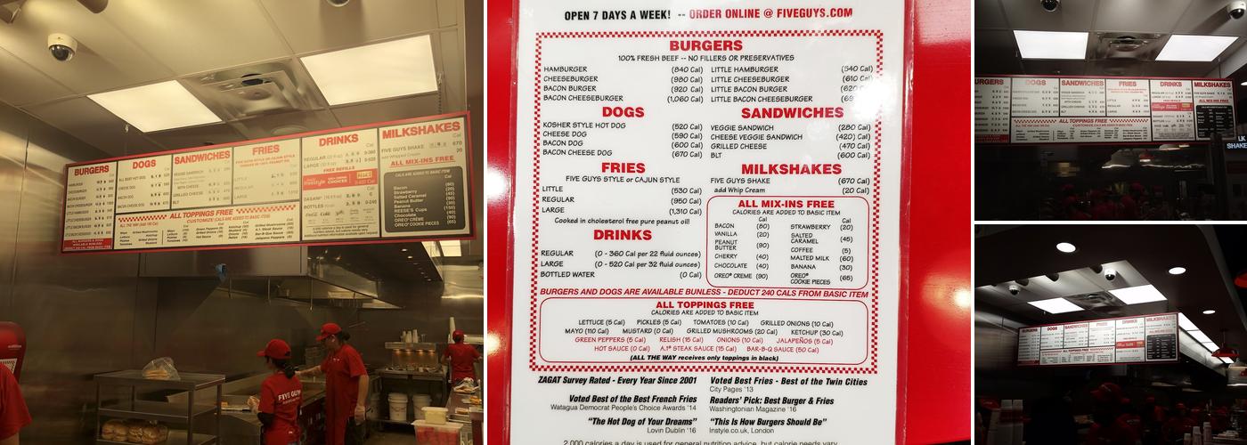 Five Guys Menu