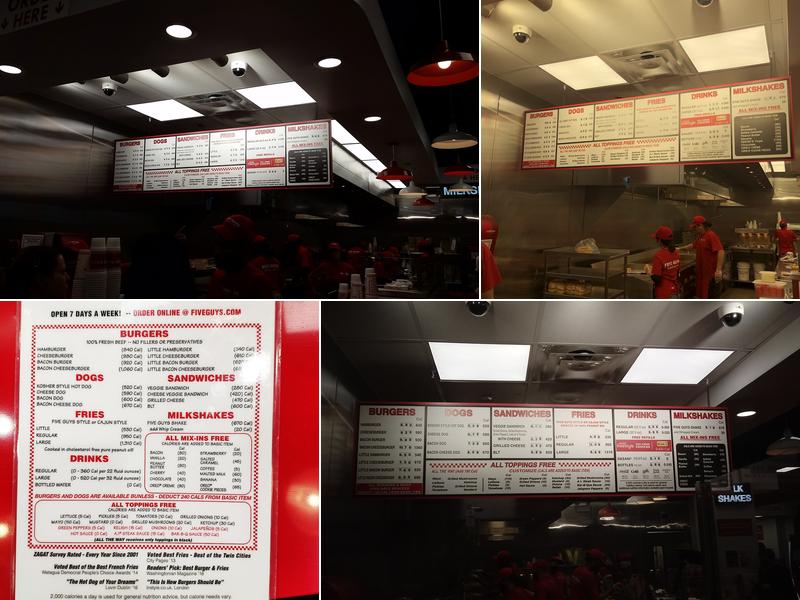 Five Guys Menu