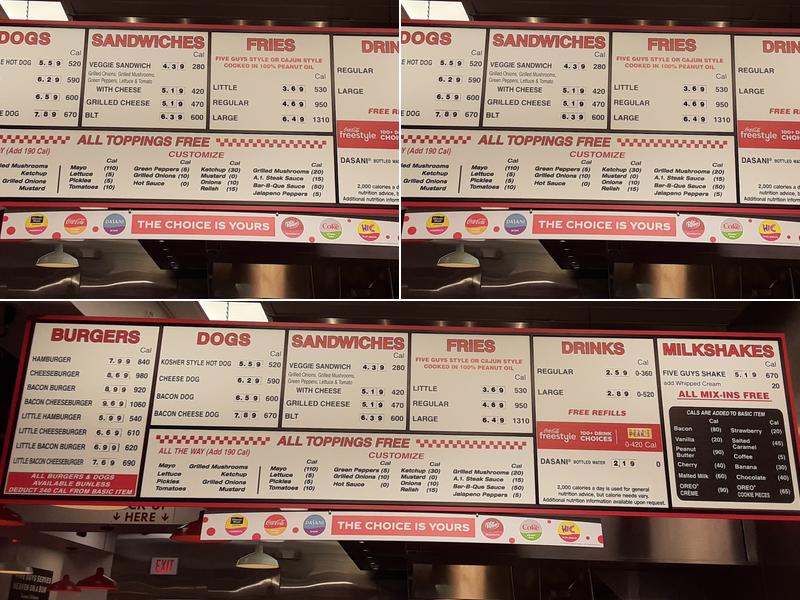 Five Guys Menu