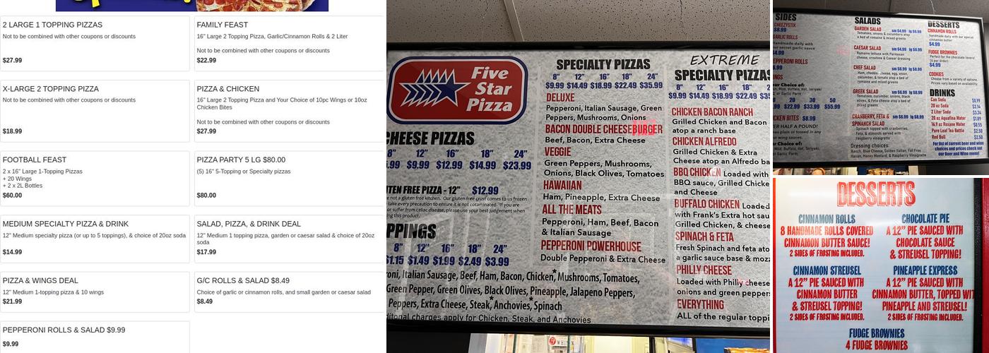 Five Star Pizza - Bradenton Menu