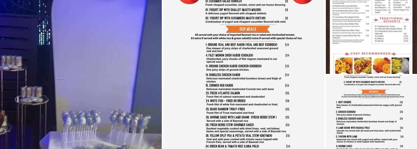 Flame International Menu