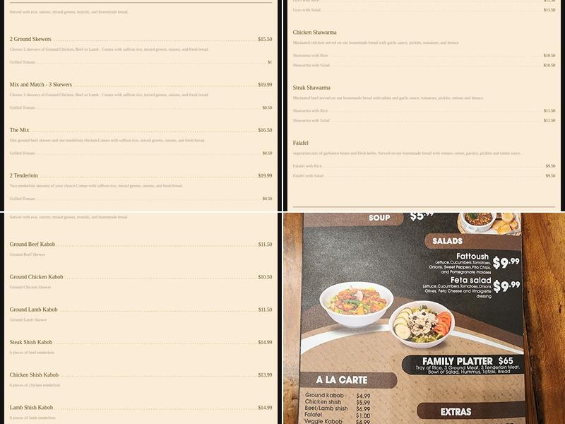 Flame Kabob Menu