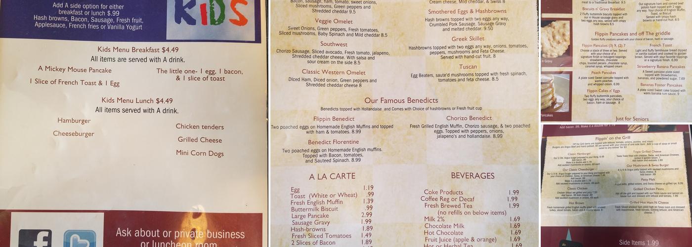 Flippin’ Pancakes Menu