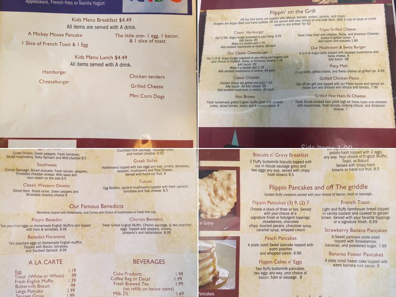 Flippin’ Pancakes Menu
