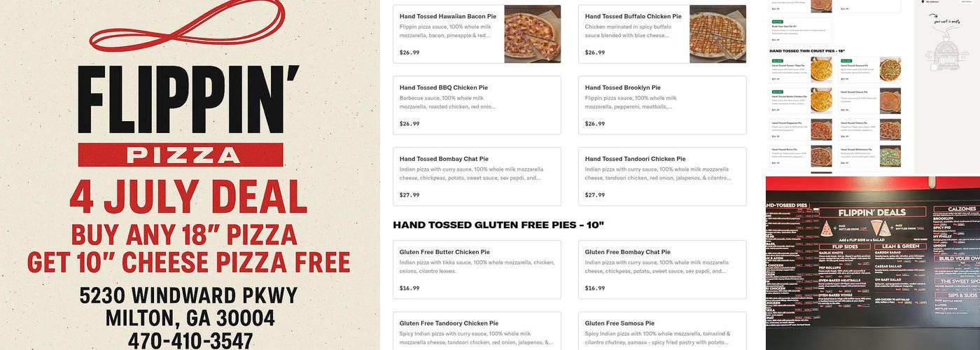Flippin' Pizza Menu