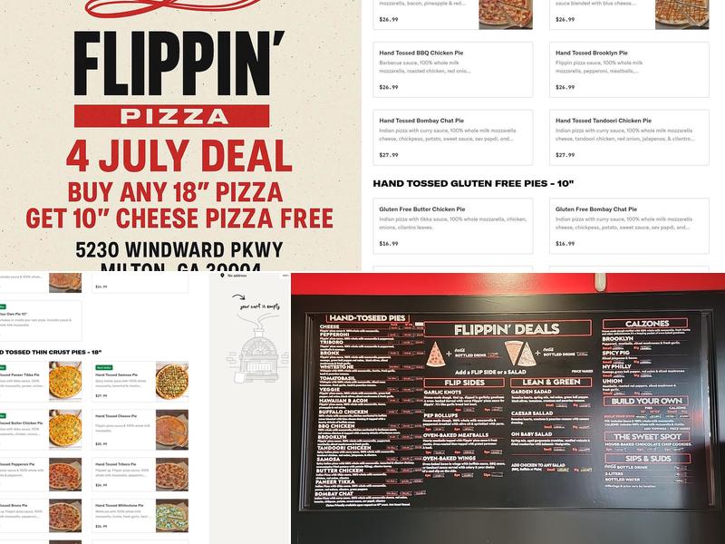 Flippin' Pizza Menu