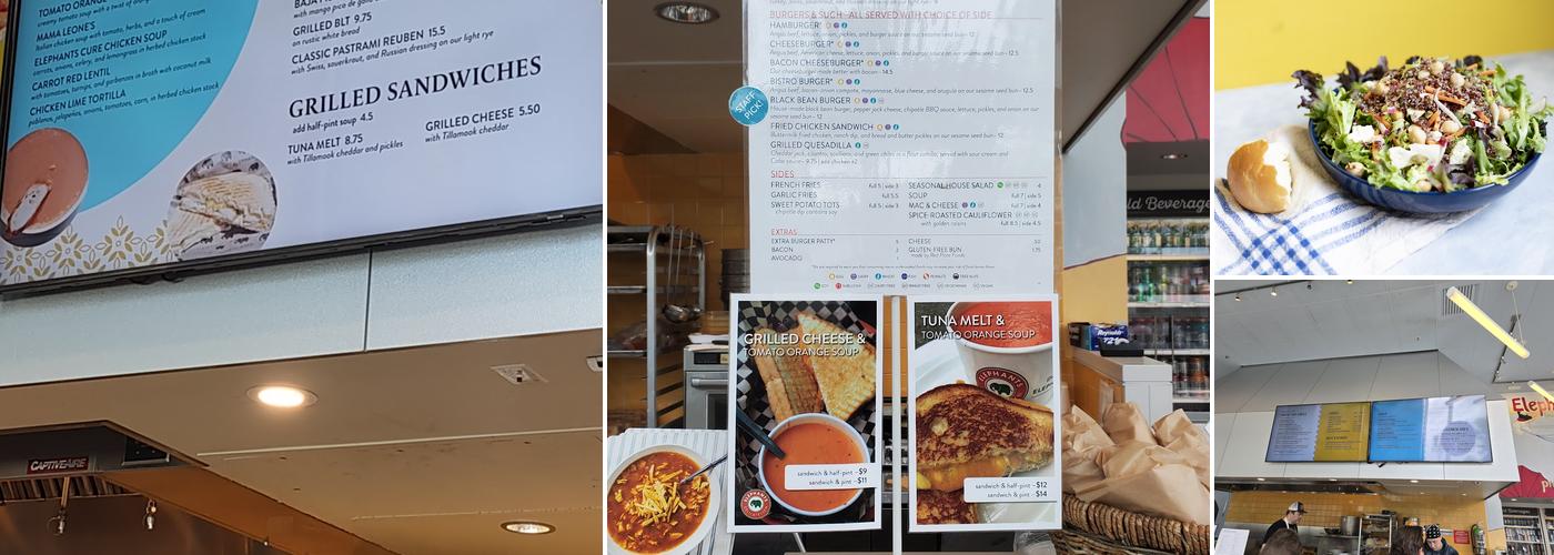 Flying Elephants at South Waterfront Menu