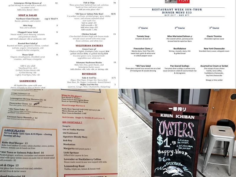 Flying Fish Restaurant Menu