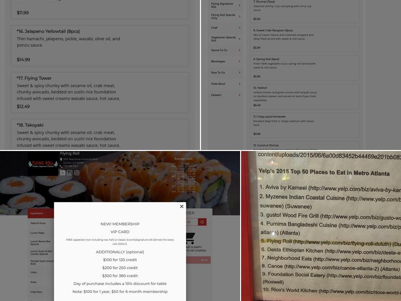 Flying Roll Menu