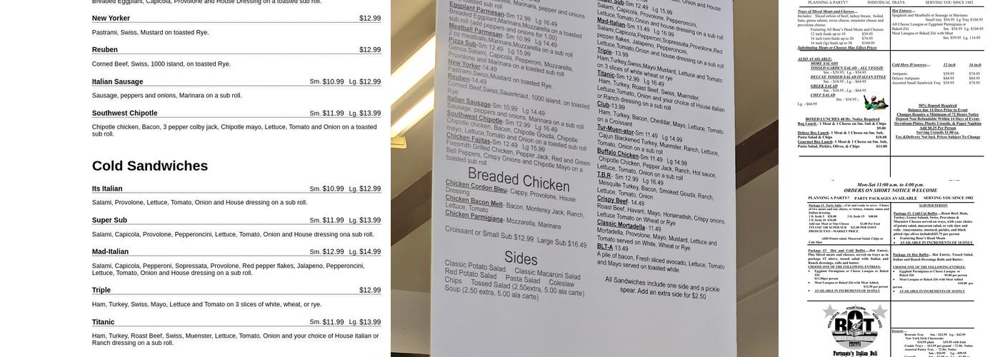 Fortunato's Italian Deli Menu