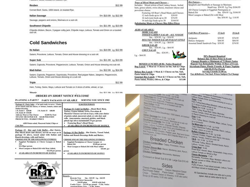 Fortunato's Italian Deli Menu