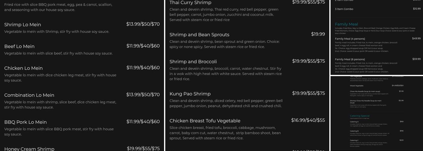 Fortune Cookie Express Menu