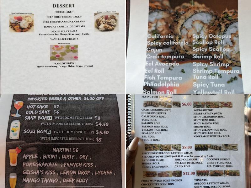 Foster's Menu
