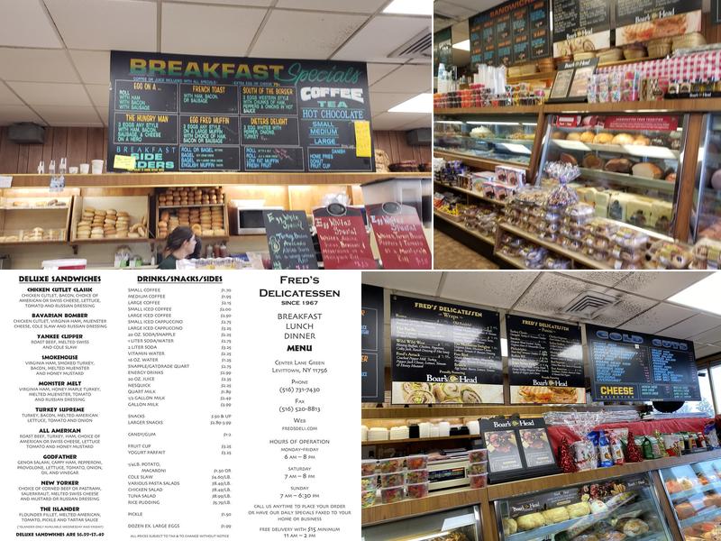 Fred's Delicatessen Menu