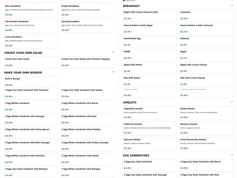 Fresh Food Farm Menu