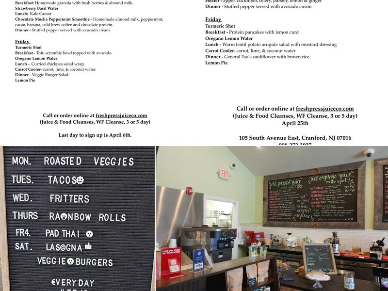 Fresh Press Juice Co. Menu