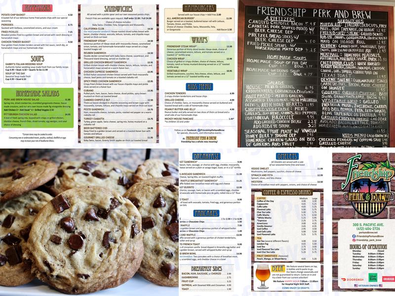 Friendship Perk & Brew Menu