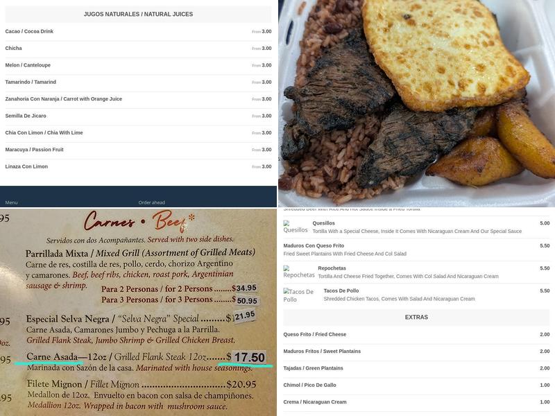 Fritanga Cana Brava Menu