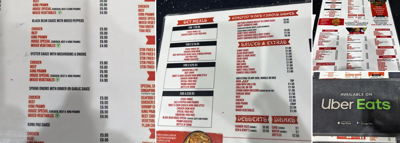 Kong Foo Wok (halal Chinese takeaway) Menu