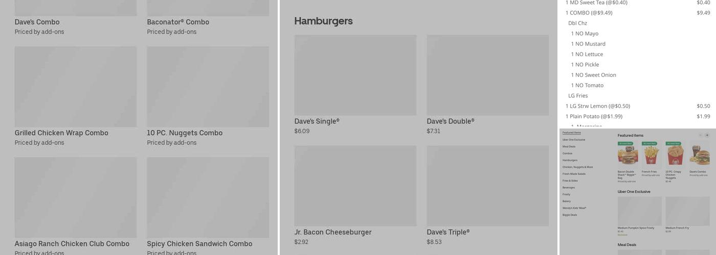 Wendy's Menu