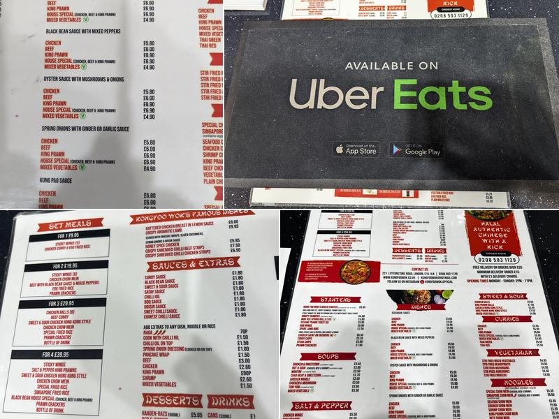 Kong Foo Wok (halal Chinese takeaway) Menu