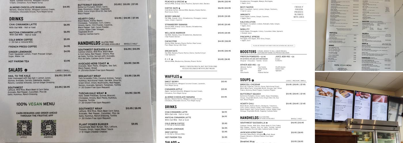 Fruitive Menu