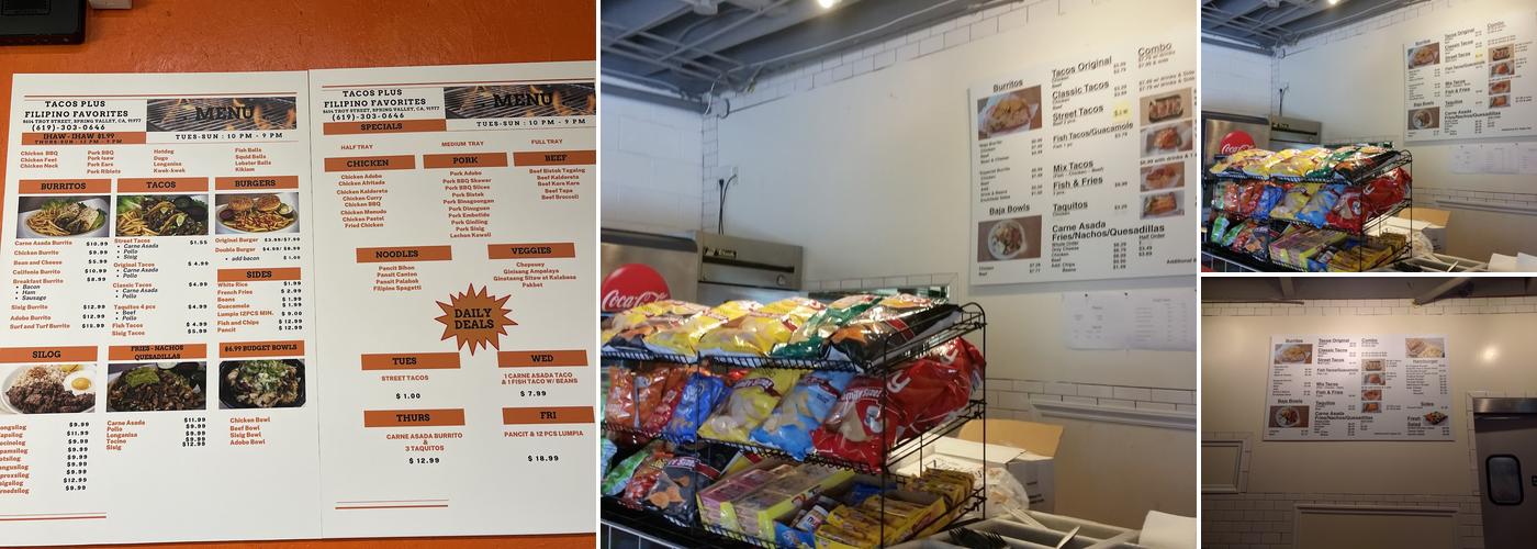 Tacos Plus Menu