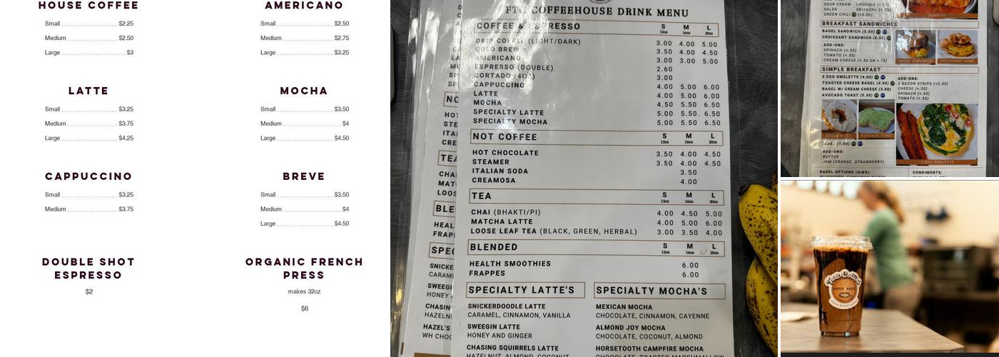 Ft Collins Coffeehouse Menu