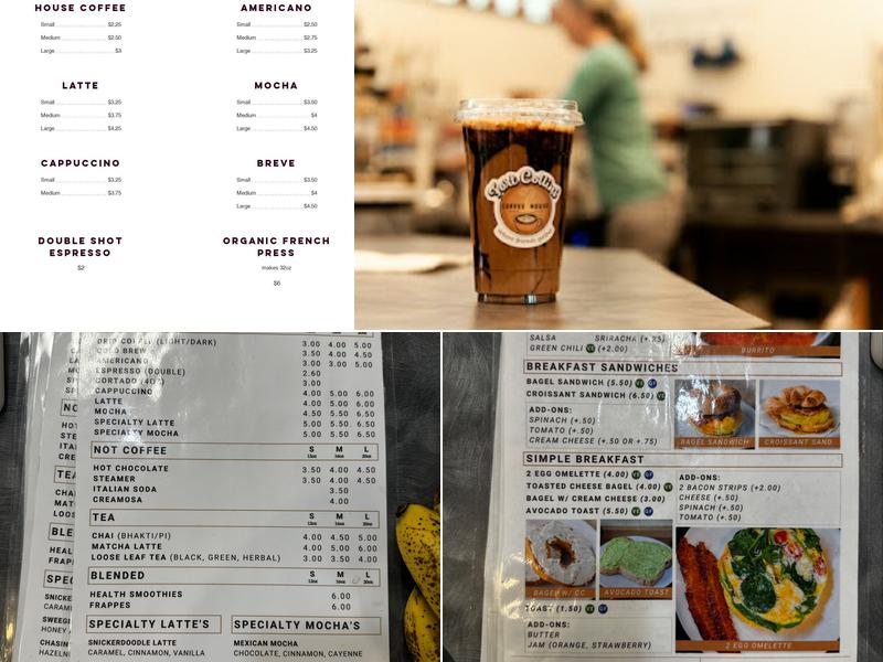 Ft Collins Coffeehouse Menu