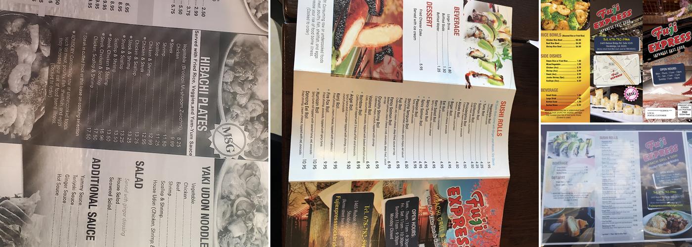 Fuji Express Menu