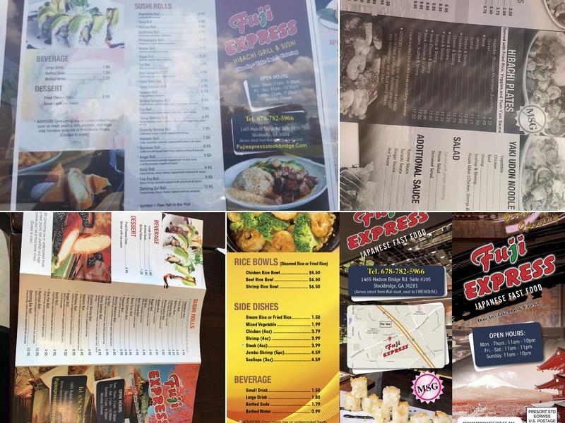 Fuji Express Menu