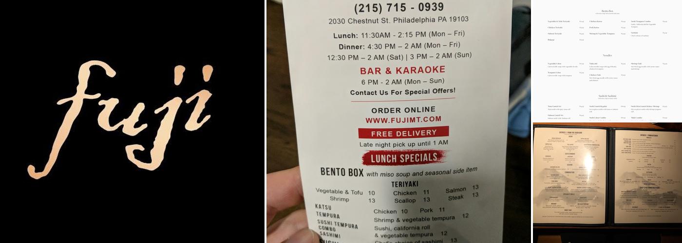 Fuji Mountain Japanese Restaurant Menu