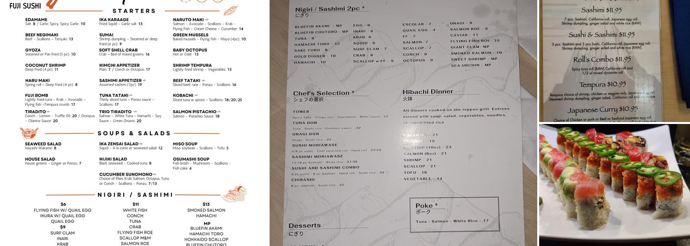 Fuji Sushi Japanese Cuisine Menu