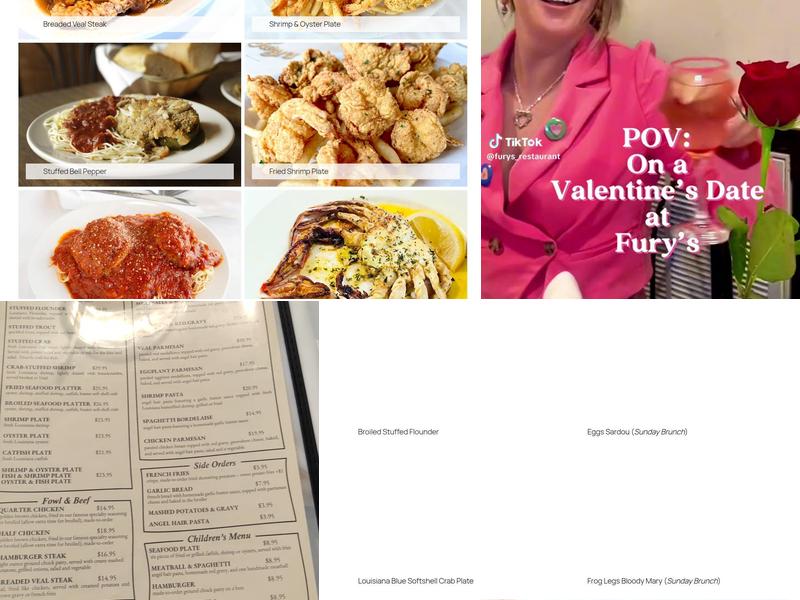 Fury's Restaurant Menu