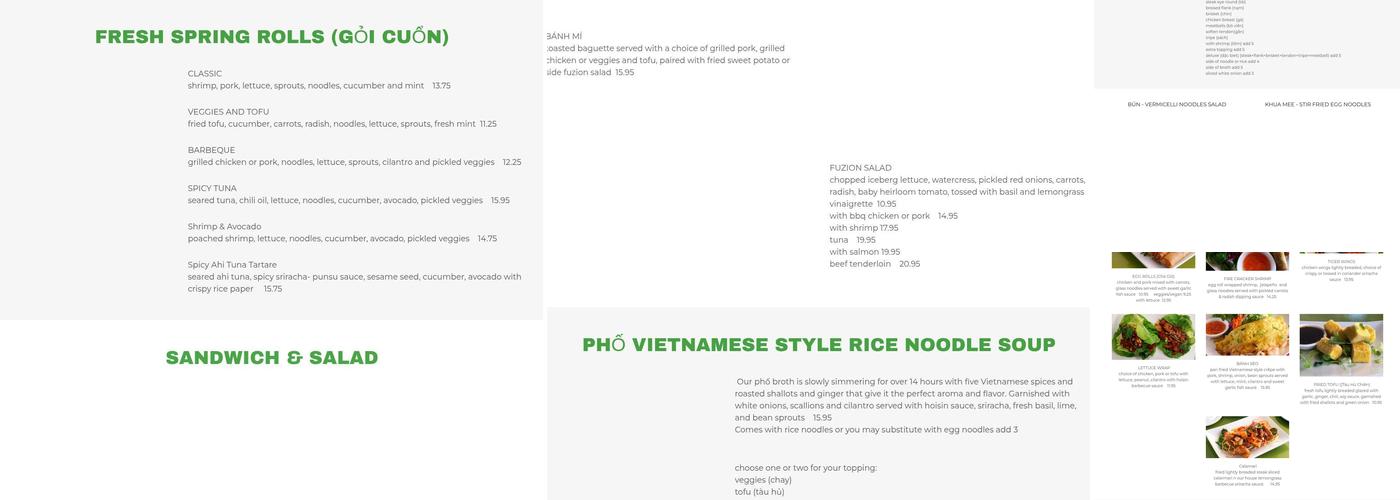 Fuzion Five Menu