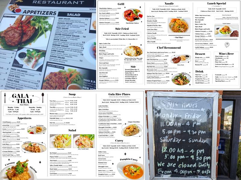 Gala Thai Menu