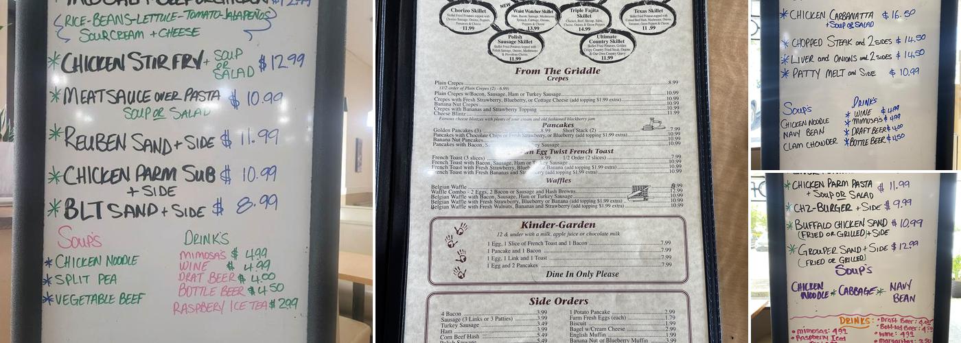 Garden Grille Cafe Menu