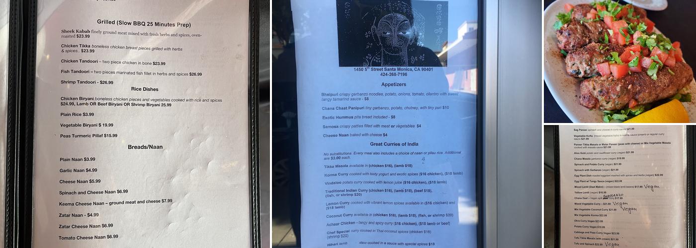 Rita's Gate Of India Menu