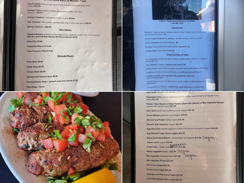 Rita's Gate Of India Menu