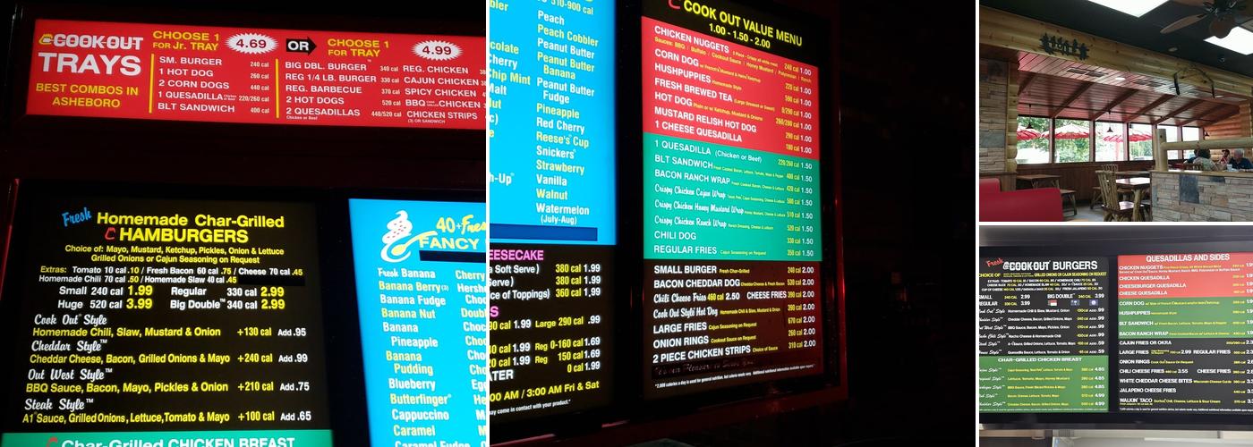 Cook Out Menu