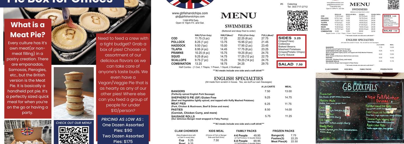 GB Fish & Chips Menu