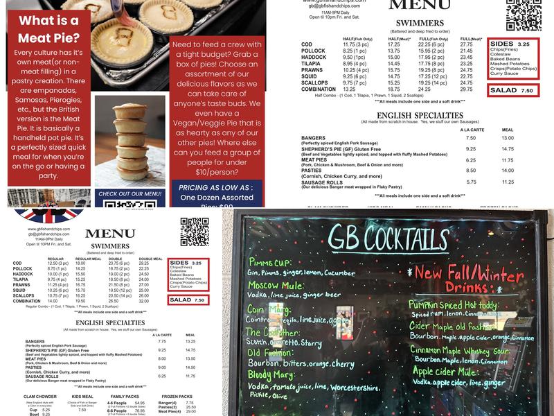 GB Fish & Chips Menu