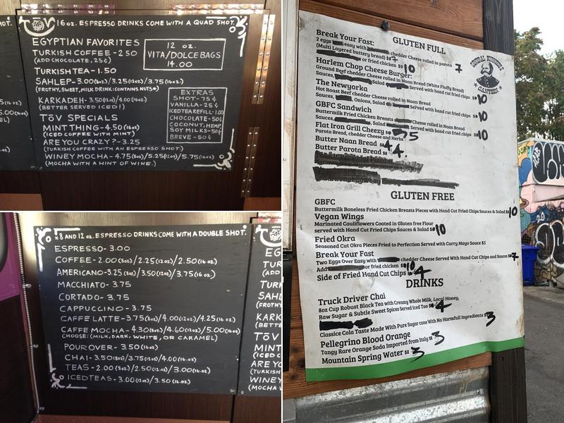 General Burnside's Canteen Menu