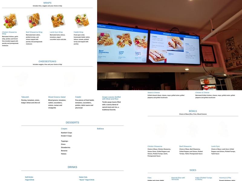 George's King of Falafel and Cheesesteak Menu